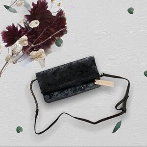 NWT Sole Society Blue Crushed Velvet Clutch